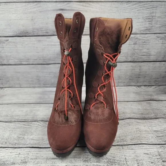 Schutz Dalenna Rabbit Hair Boots Size 8 B - Picture 4 of 9